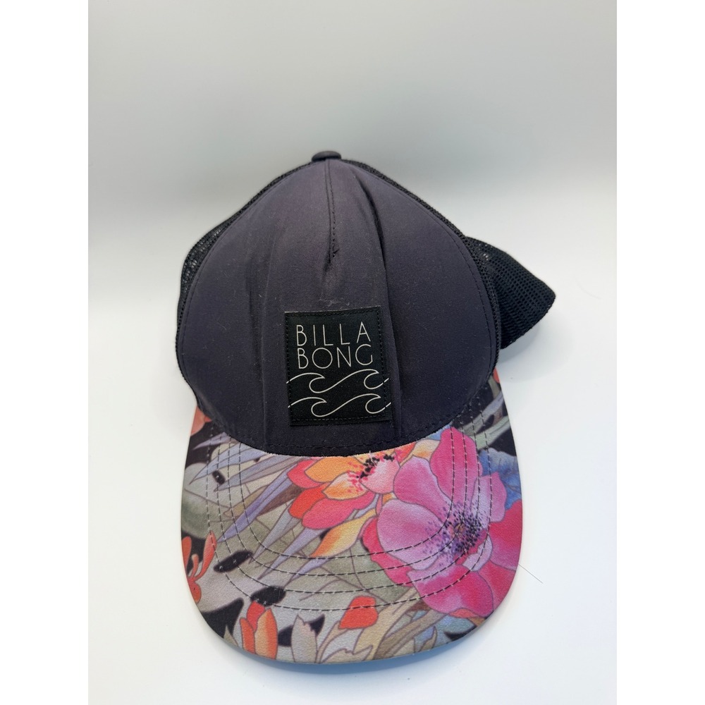 Billabong Floral Mesh Trucker Hat Black Snapback Surf Cap JAH5SUR OSFA